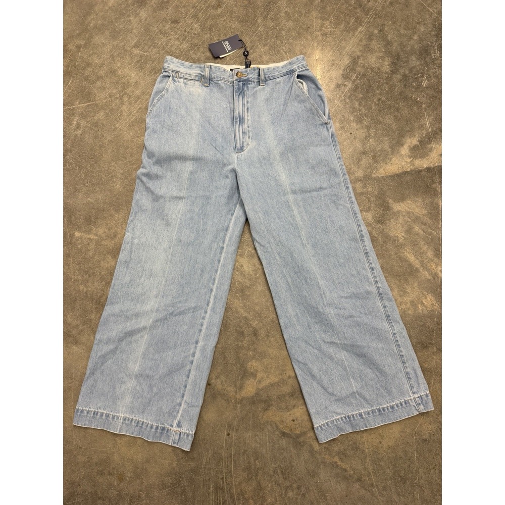 Polo Ralph Lauren Womens 10x31 High Rise Wide Leg Baggy 90s Y2K Fade Light Jeans